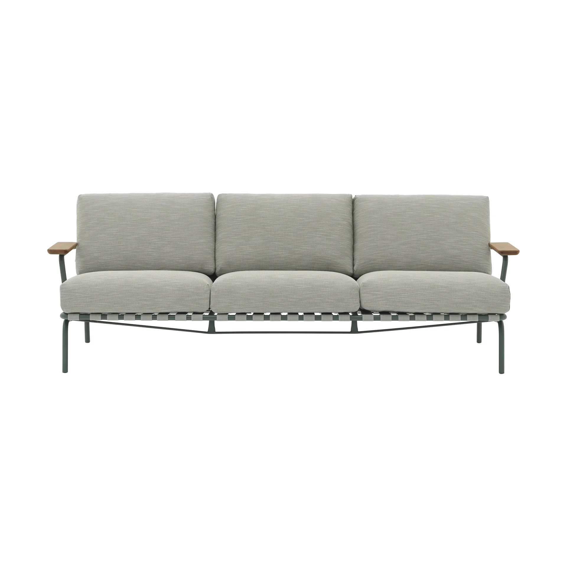 Sofá Settle 3 lugares, Ribbed Weave 2 Dark green Muuto
