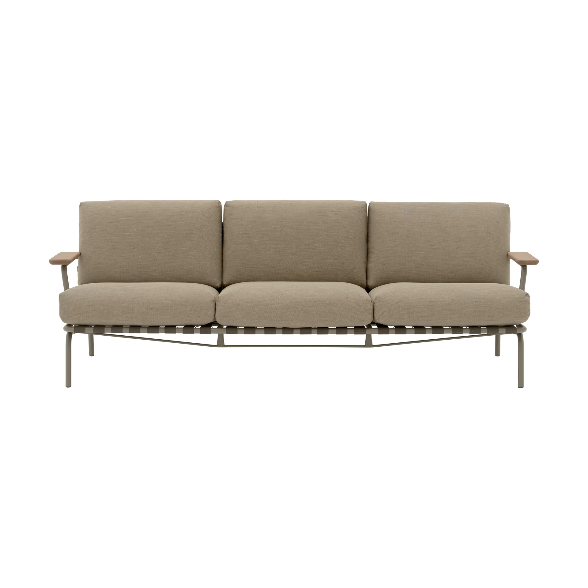 Sofá Settle 3 lugares, Ribbed Weave 5 Taupe Muuto
