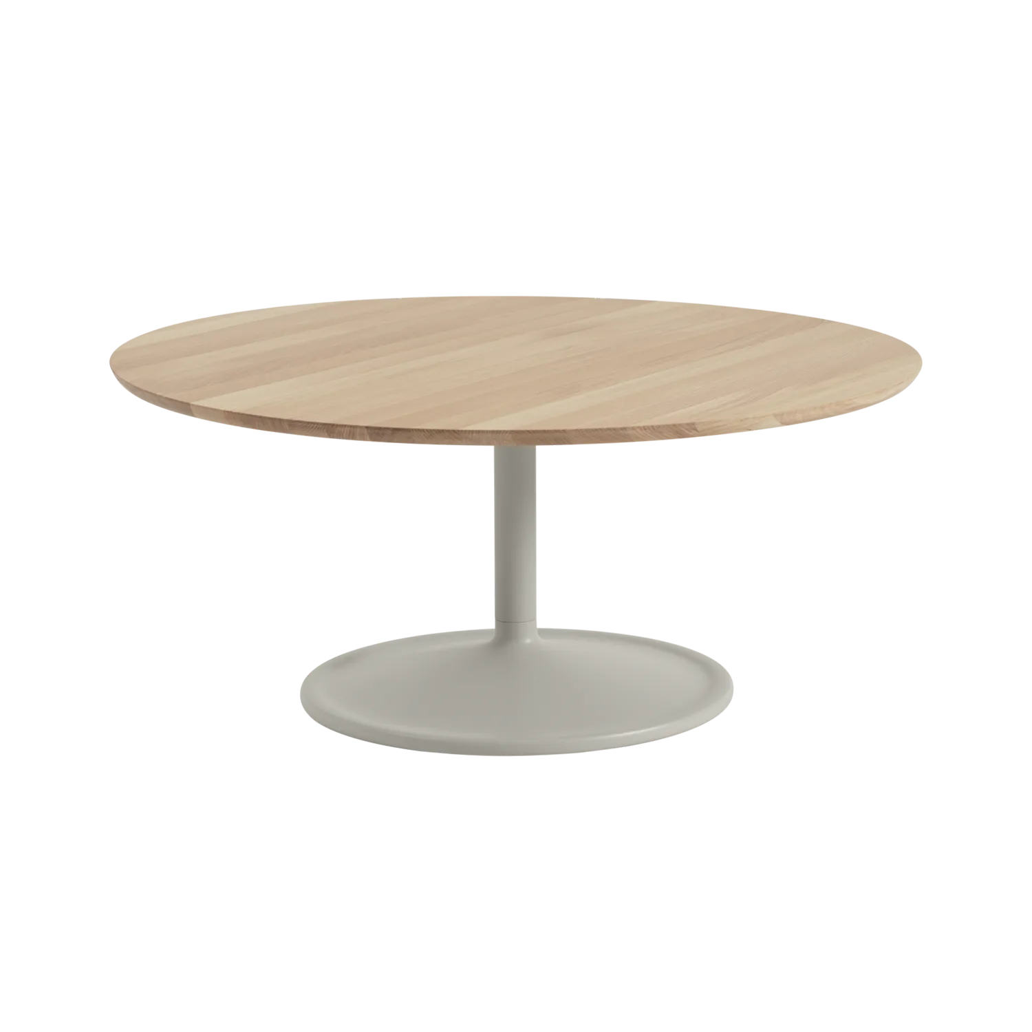 Soft mesa de centro Ø95 cm, Carvalho maciço-cinzento Muuto