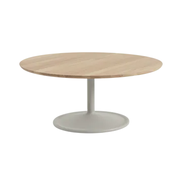 Soft mesa de centro Ø95 cm - Carvalho maciço-cinzento - Muuto