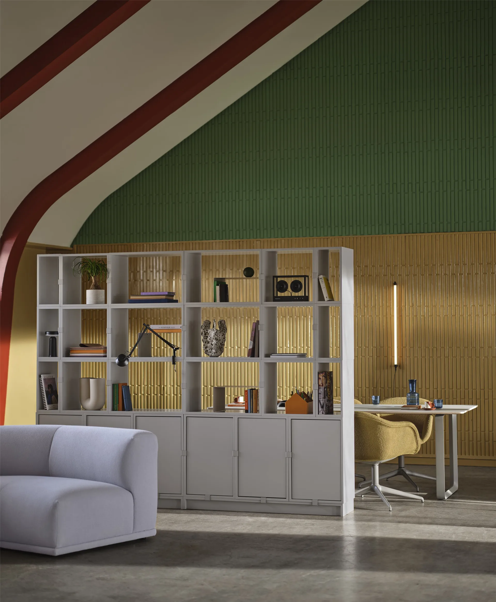 Stacked sistema de arrumação escritório configuração 2, Branco Muuto