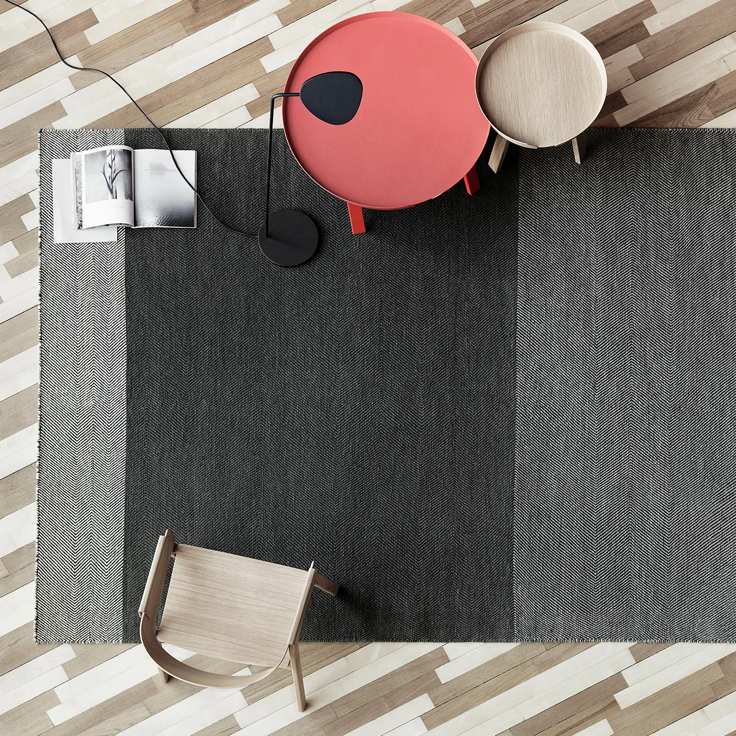 Tapete Varjo 170x240 cm, dark grey Muuto