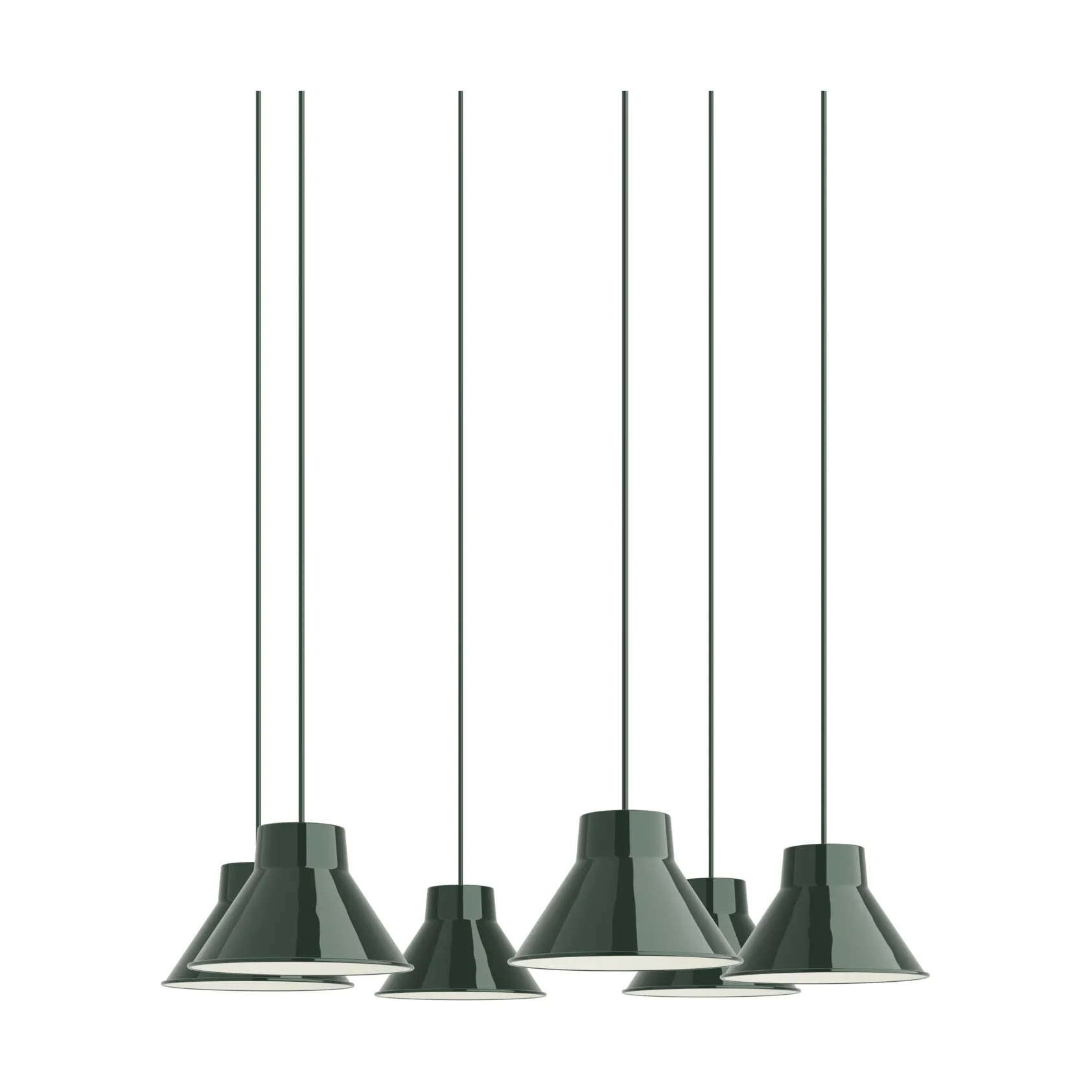 Top Pendant Cluster 6 candeeiro pendente, Verde escuro, Ø21 cm Muuto