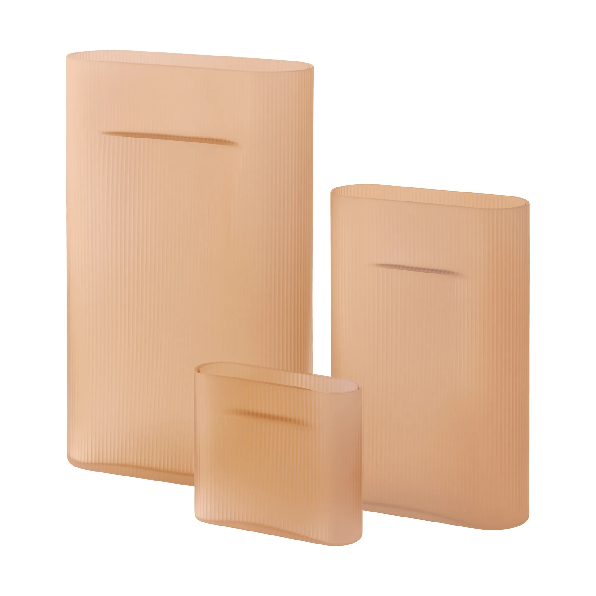 Vaso Ridge vidro fosco 16,5 cm, Light orange Muuto