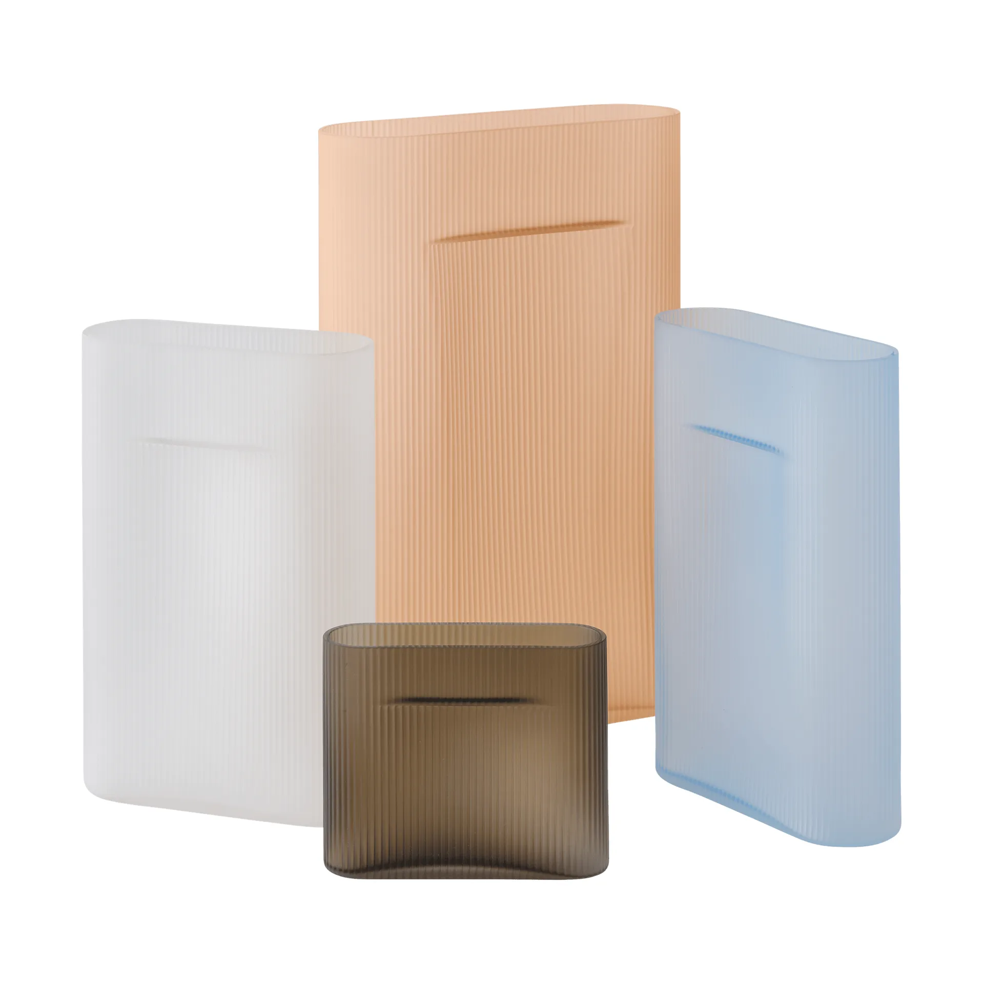 Vaso Ridge vidro fosco 35 cm, Light orange Muuto