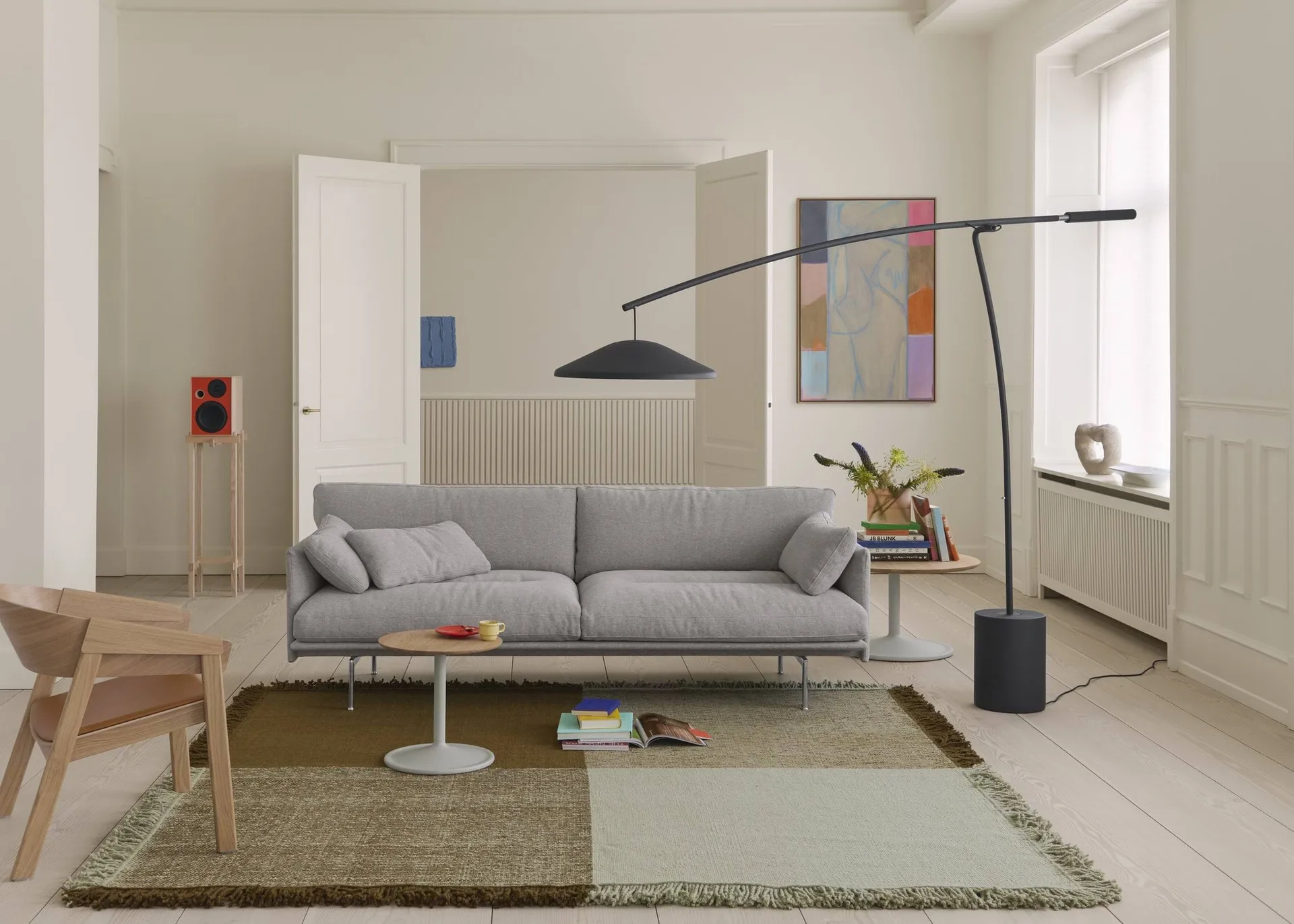 Verso tapete de lã, Verde pálido-castanho quente, 258x258 cm Muuto
