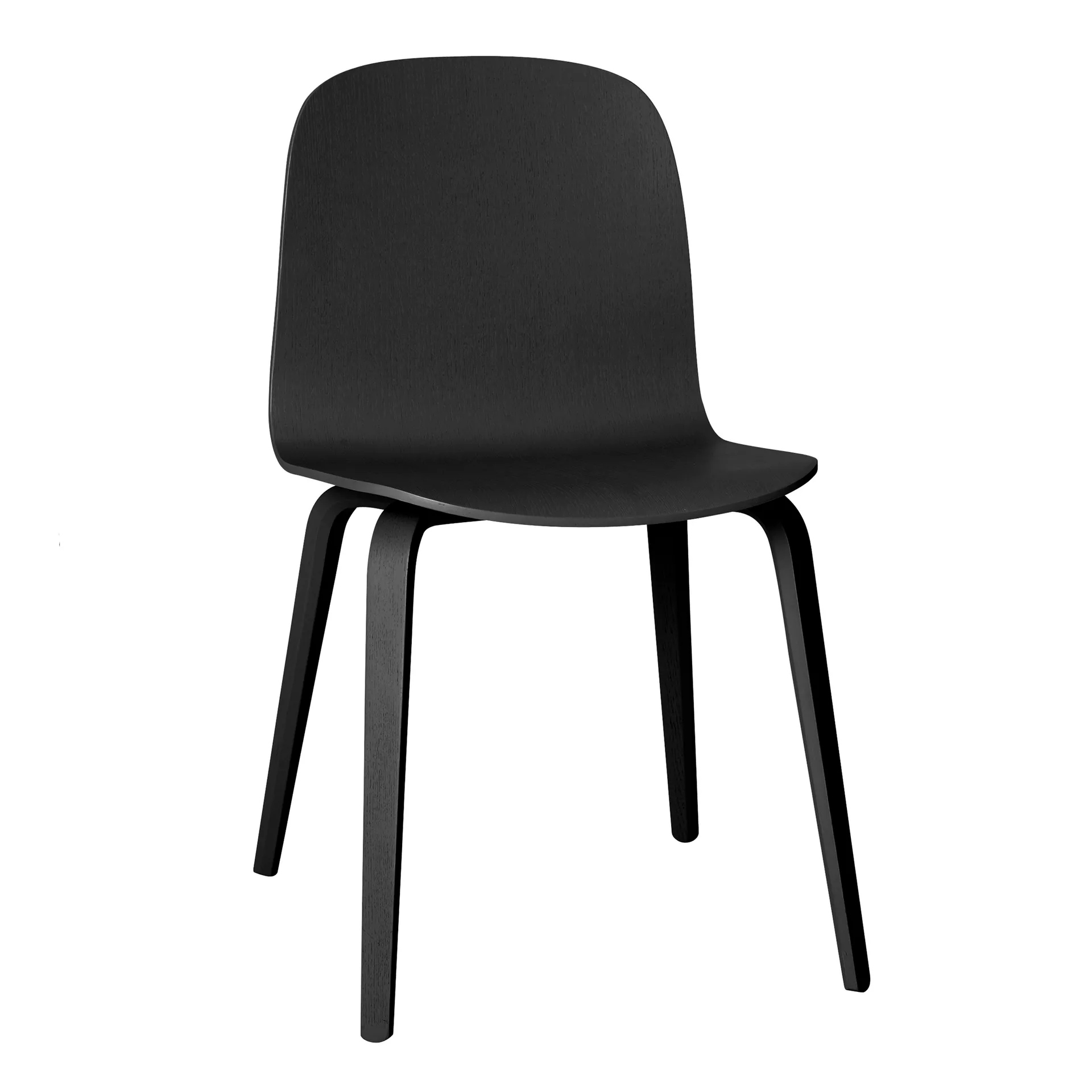 Visu cadeira com base em madeira, Black Muuto