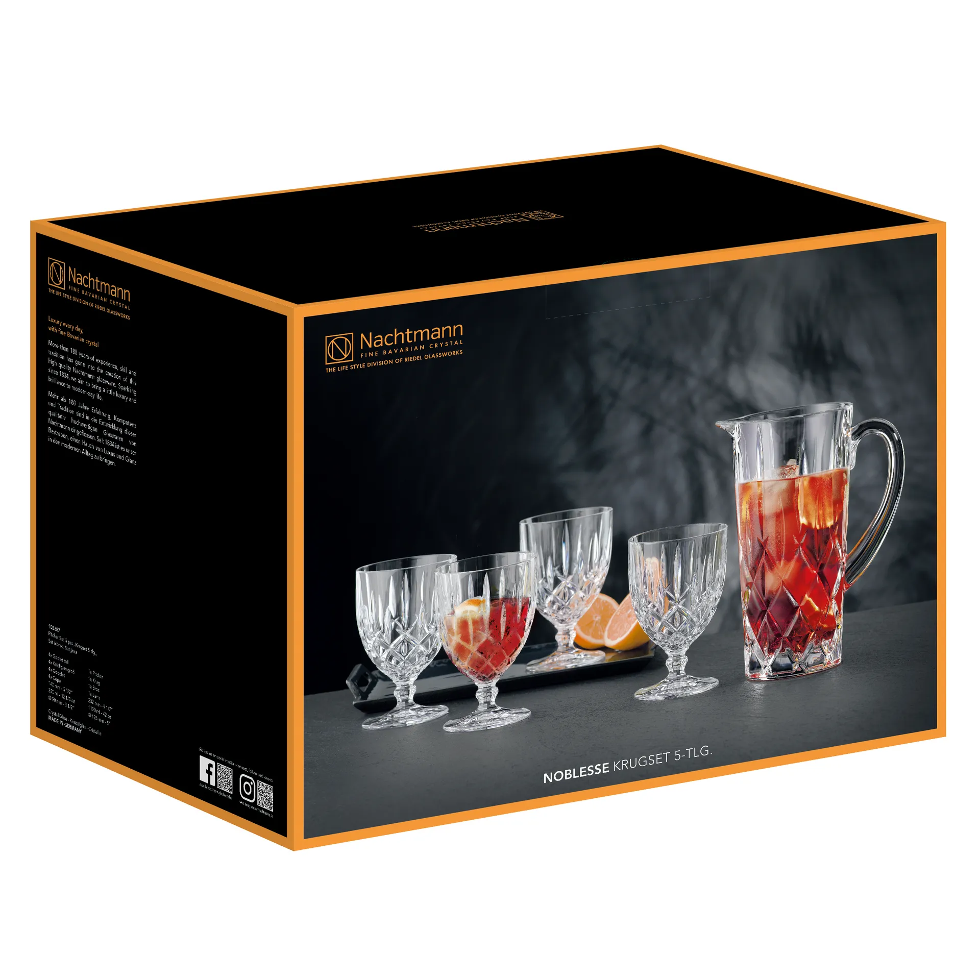 Jarro e 4 copos Noblesse, transparente Nachtmann