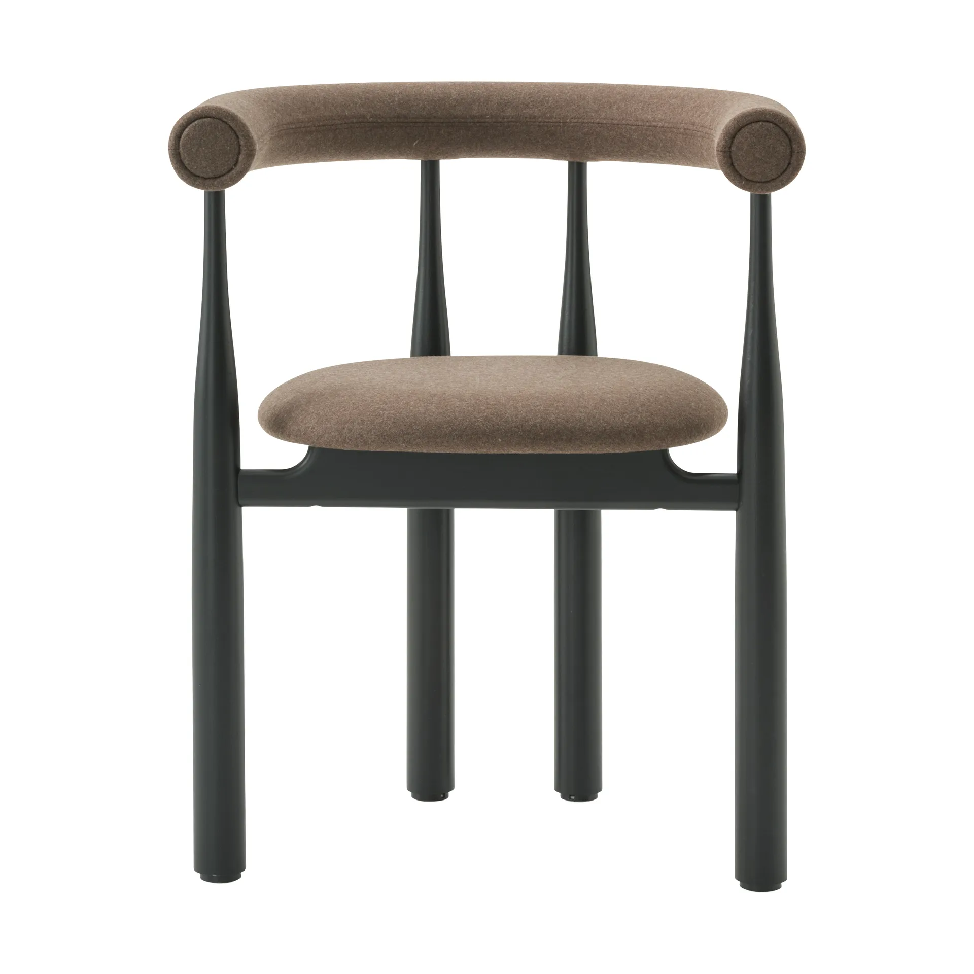 Bukowski cadeira de braços estofada, Preto, Wooly Plus 1008 New Works