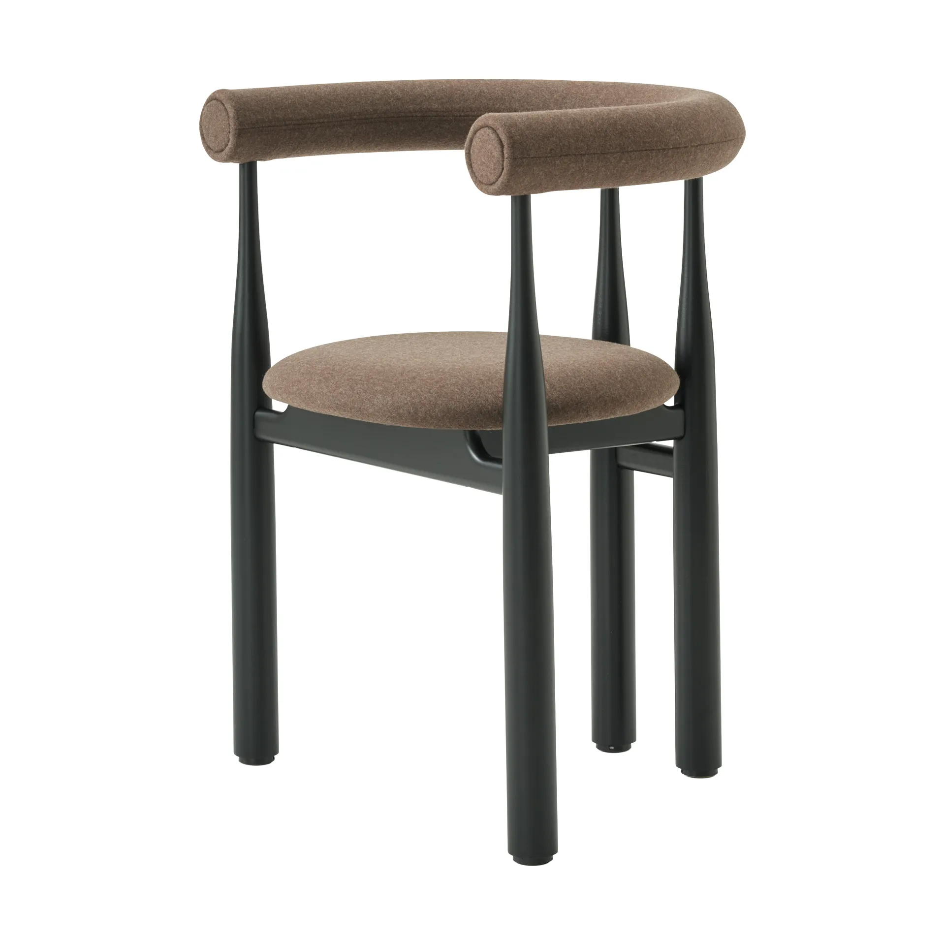 Bukowski cadeira de braços estofada, Preto, Wooly Plus 1008 New Works