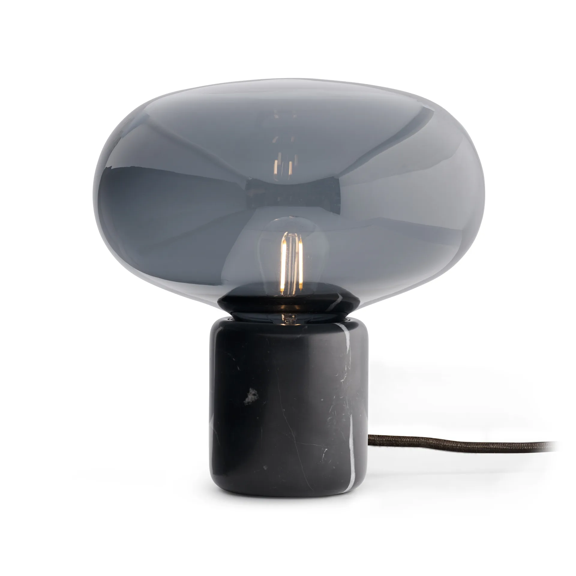 Candeeiro de mesa Karl-Johan, Black marquina-smoked glass New Works