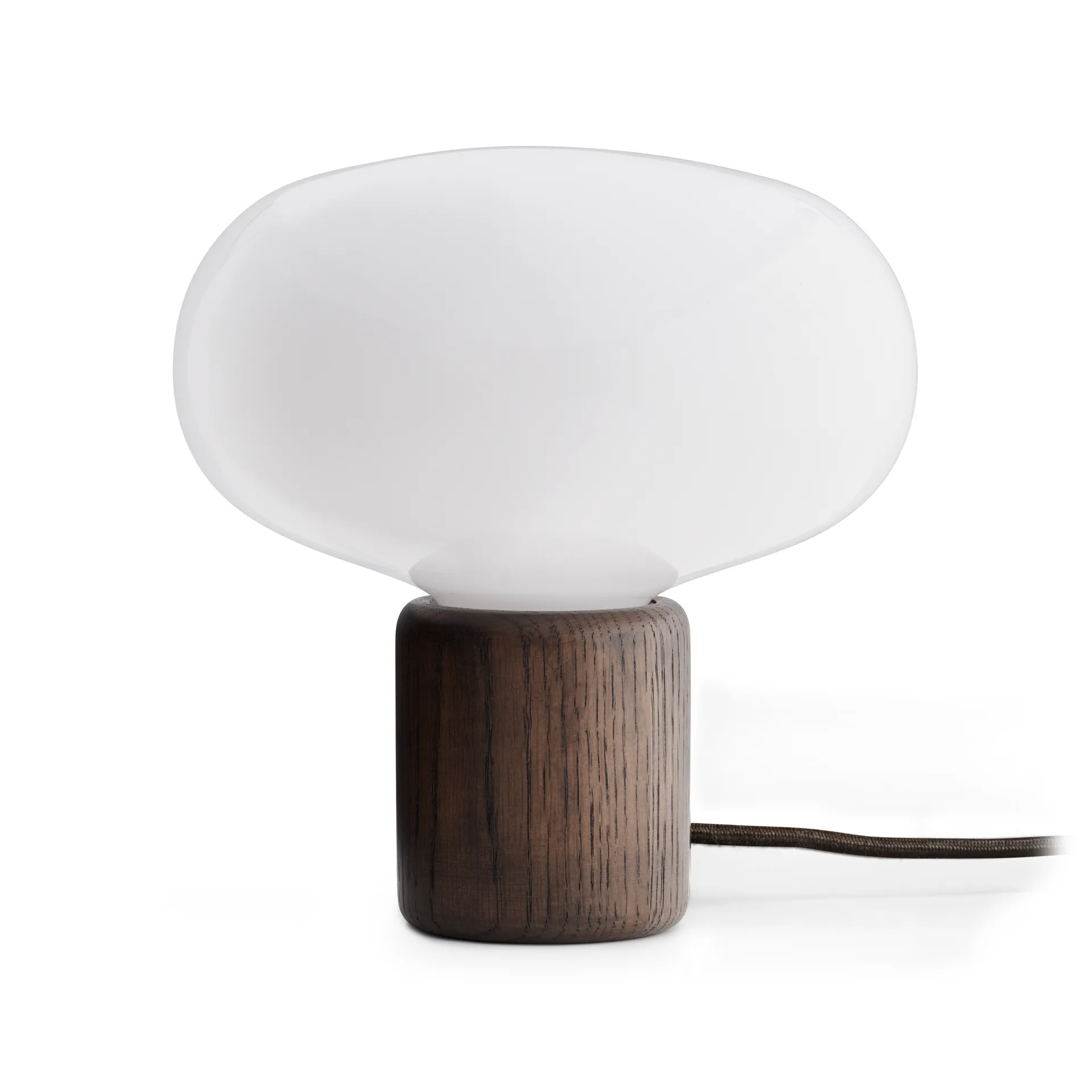 Candeeiro de mesa Karl-Johan, Smoked oak-white opal glass New Works