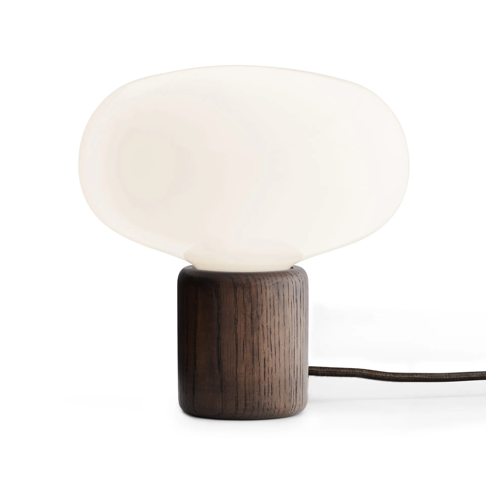 Candeeiro de mesa Karl-Johan, Smoked oak-white opal glass New Works