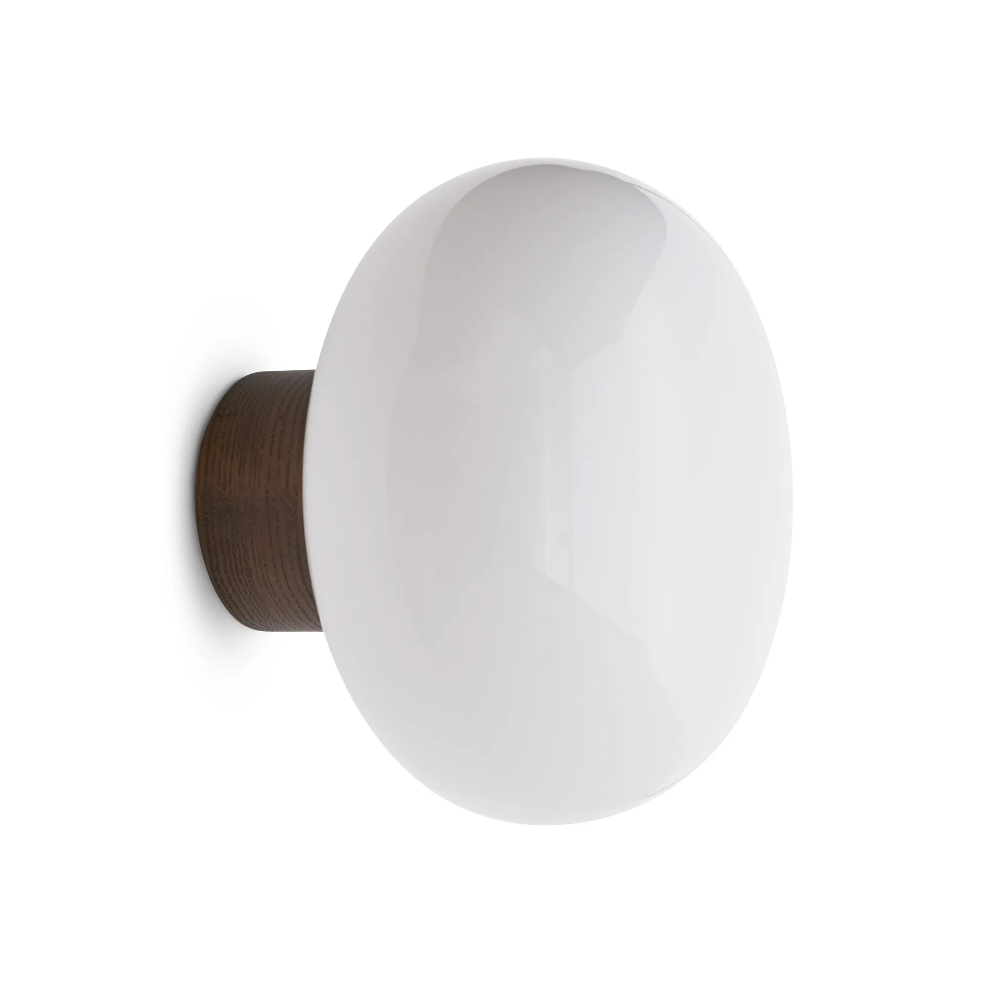 Candeeiro de parede Karl-Johan, Smoked oak-white opal glass New Works