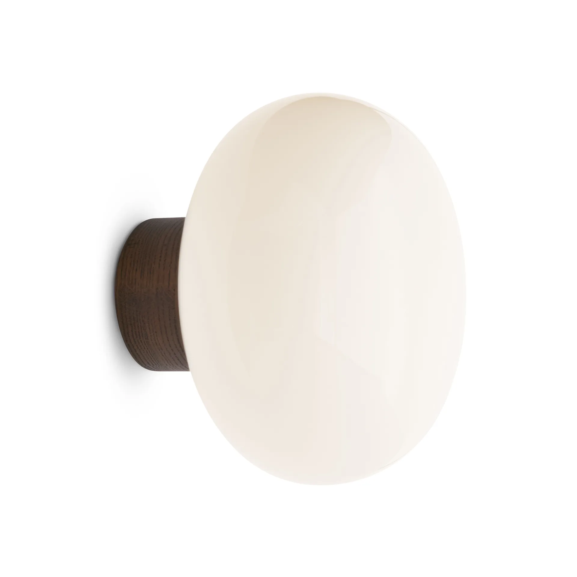Candeeiro de parede Karl-Johan, Smoked oak-white opal glass New Works