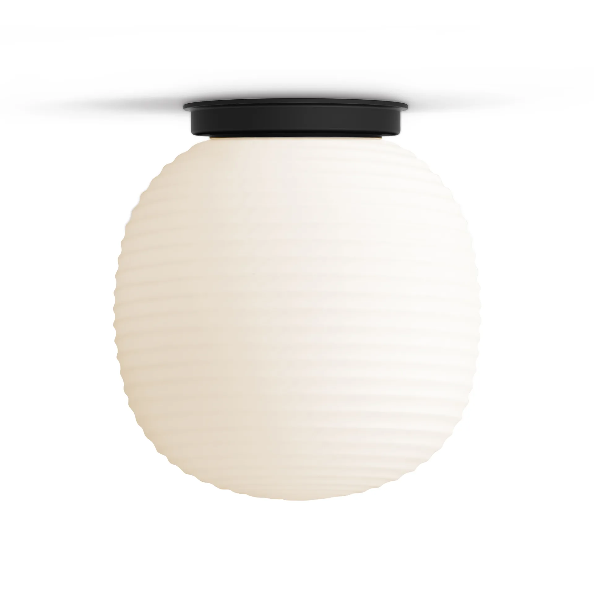 Candeeiro de teto médio Lantern, Frosted white opal glass New Works
