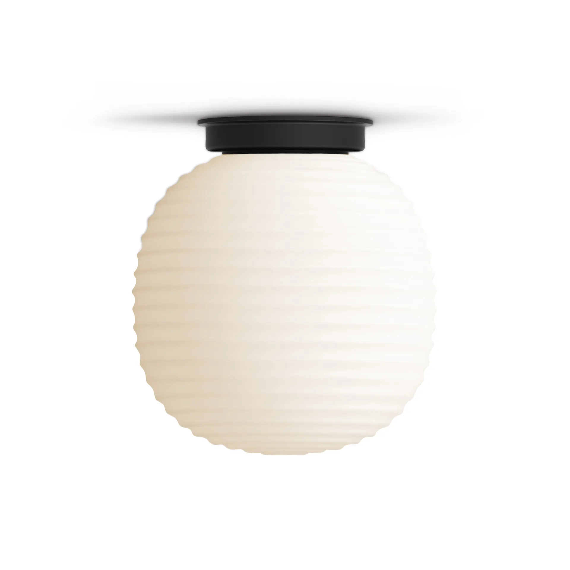 Candeeiro de teto pequeno Lantern, Frosted white opal glass New Works