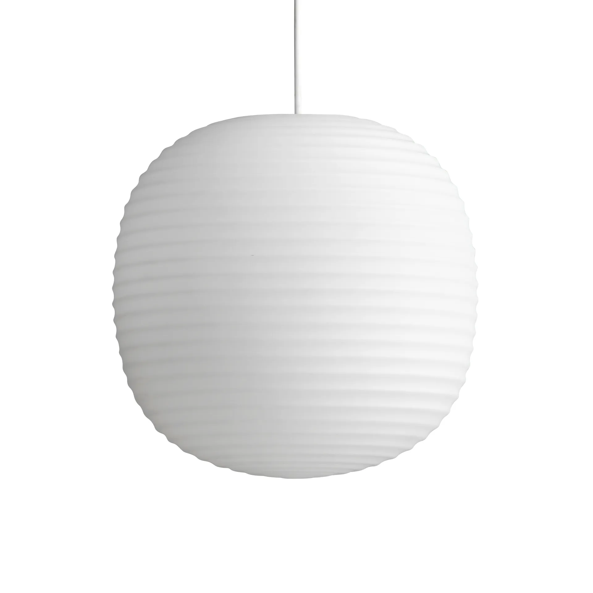 Candeeiro suspenso médio Lantern, Frosted white opal glass New Works