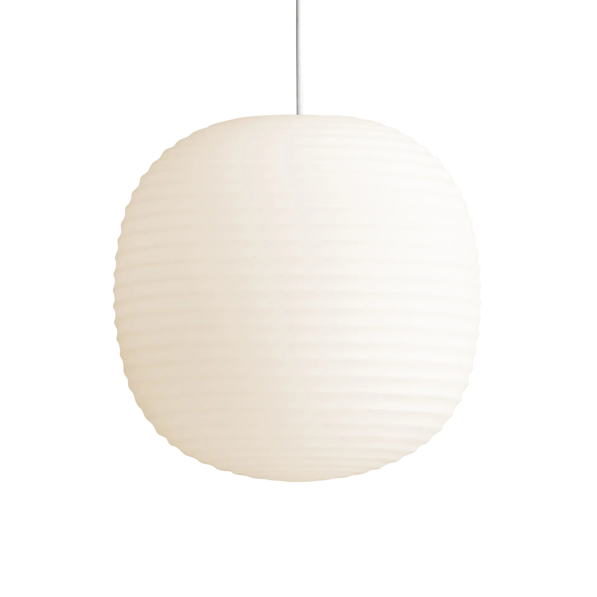 Candeeiro suspenso médio Lantern, Frosted white opal glass New Works