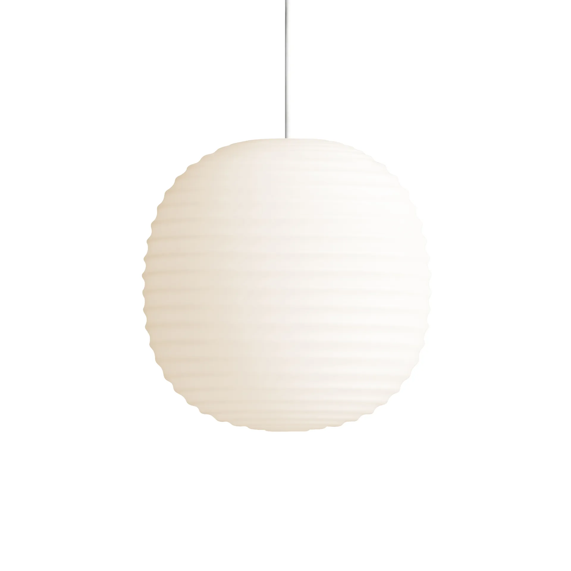 Candeeiro suspenso pequeno Lantern, Frosted white opal glass New Works