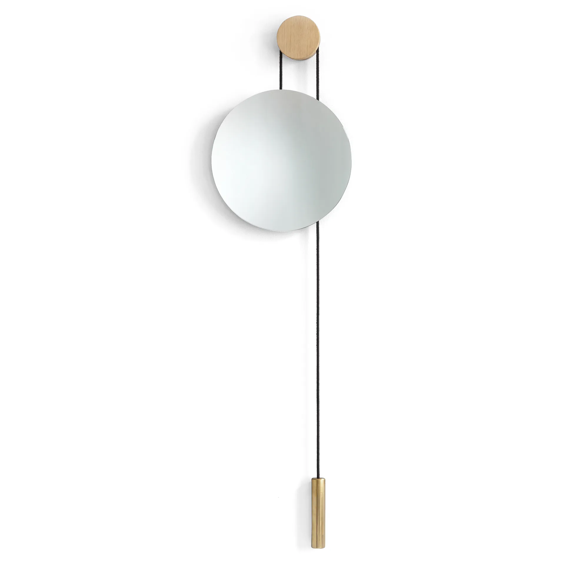 Espelho Rise and Shine, Natural oak-brass weight New Works