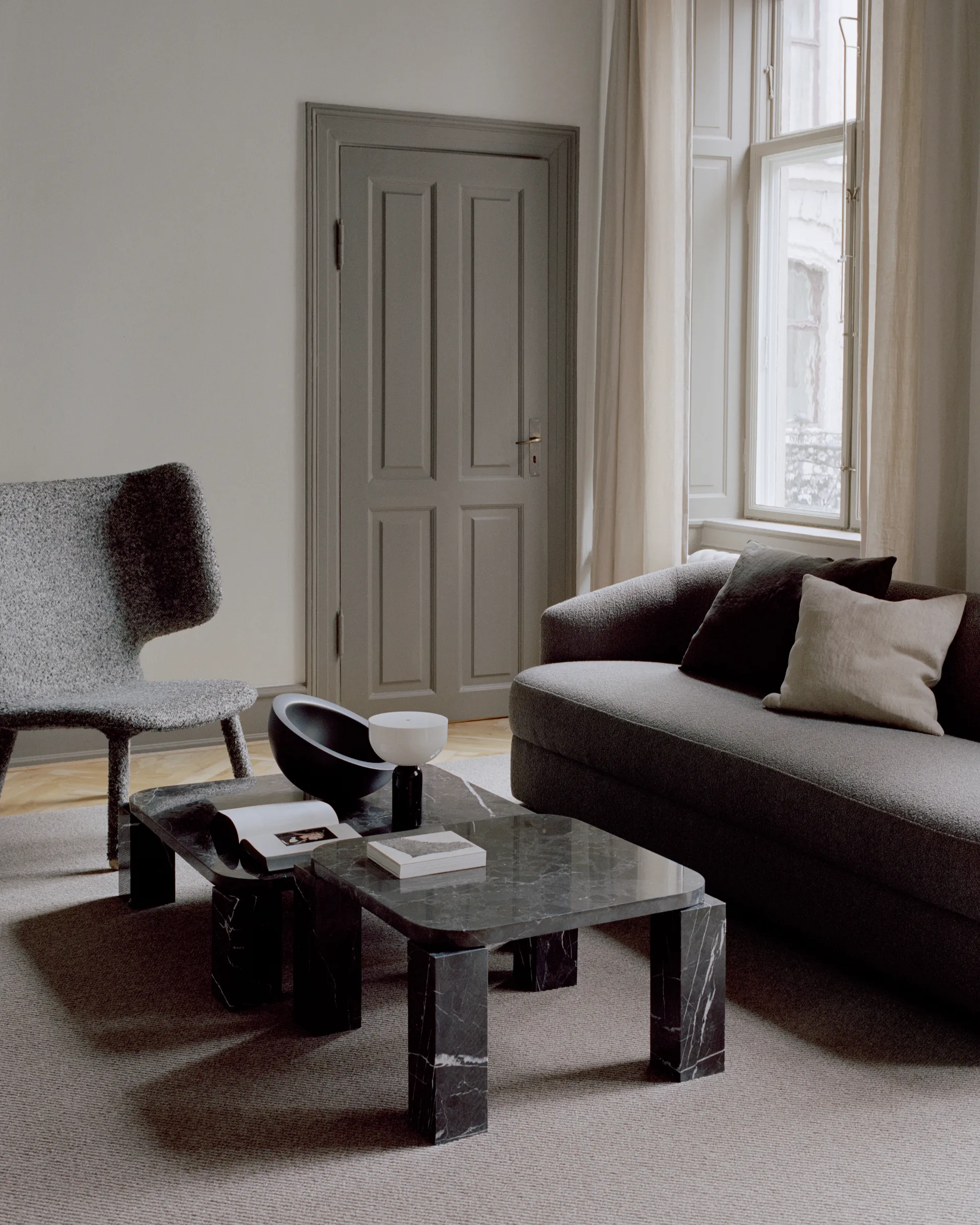 Mesa de centro Atlas 60x60 cm, Costa black marble New Works