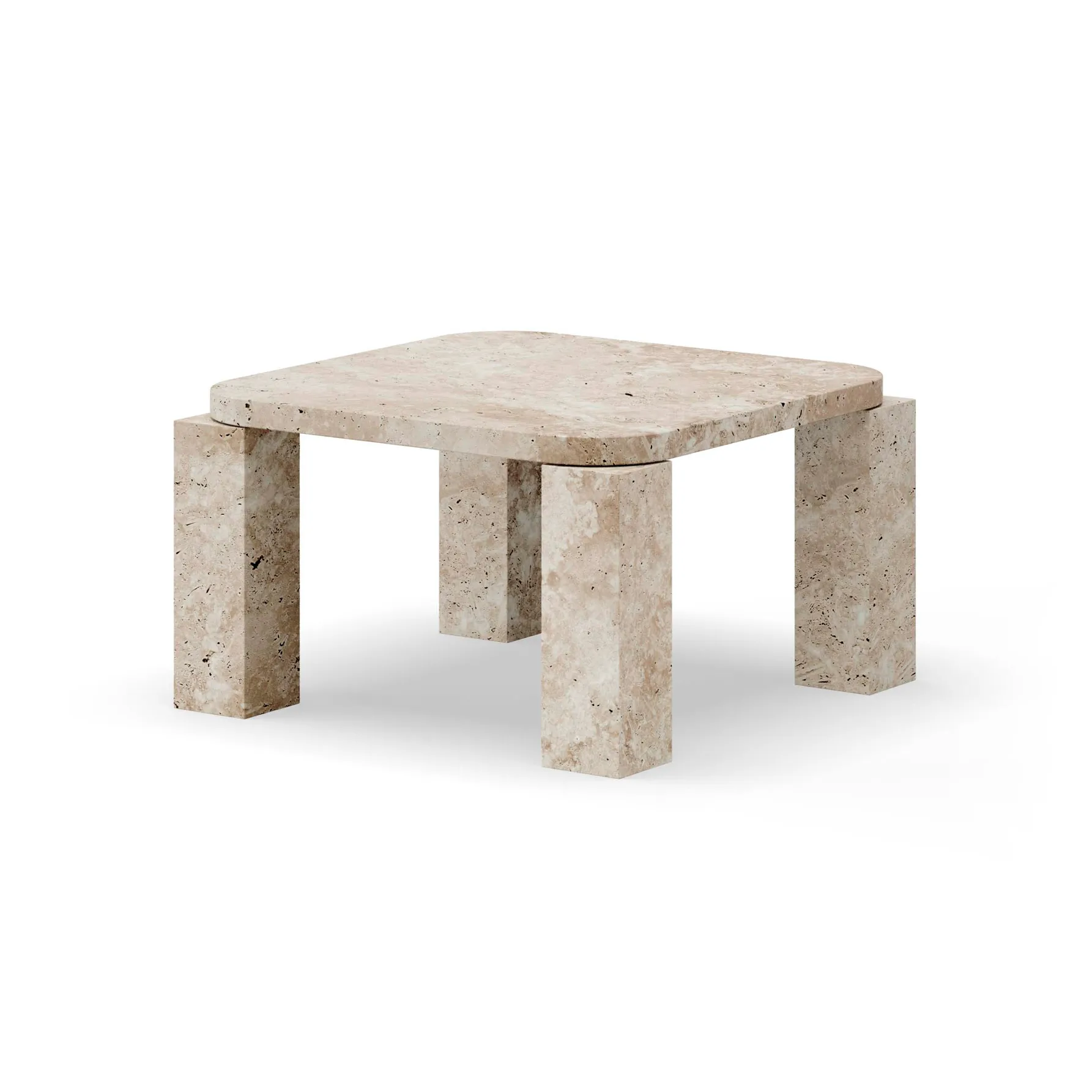 Mesa de centro Atlas 60x60 cm, Unfilled Travertine New Works