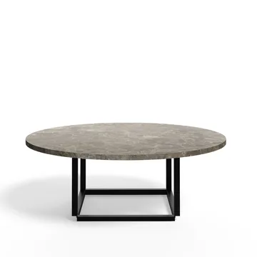 Mesa de centro Florence - Mármore Gris du Marais, ø90 cm, estrutura preta - New Works