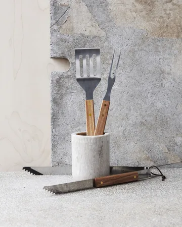 Conjunto para grelhar Nicolas Vahé, 3 peças - Aço inoxidável-Acácia - Nicolas Vahé