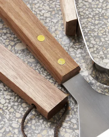 Conjunto para grelhar Nicolas Vahé, 3 peças - Aço inoxidável-Acácia - Nicolas Vahé