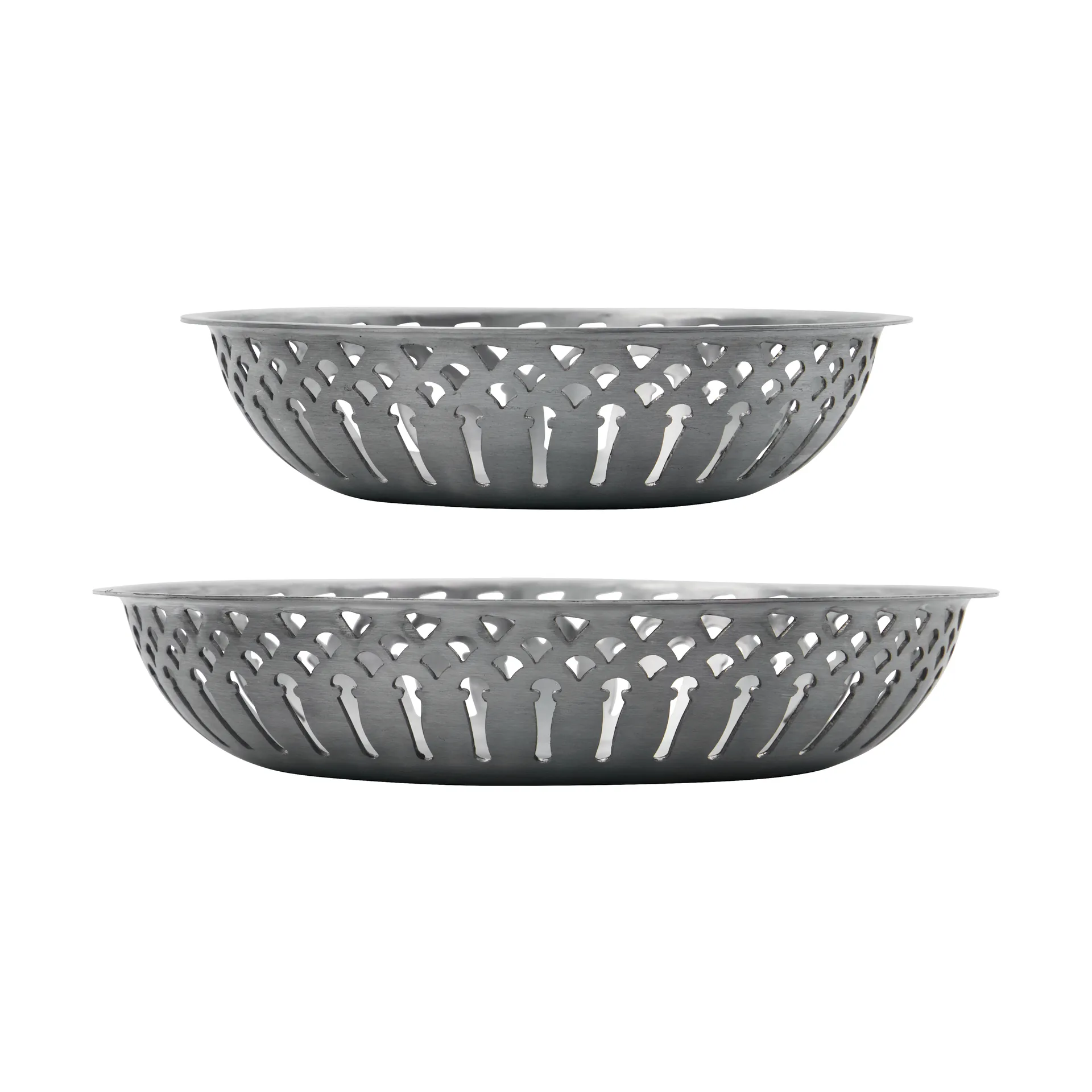 Nicolas Vahé cesta de pão 2 peças, Acabamento prateado antigo Nicolas Vahé