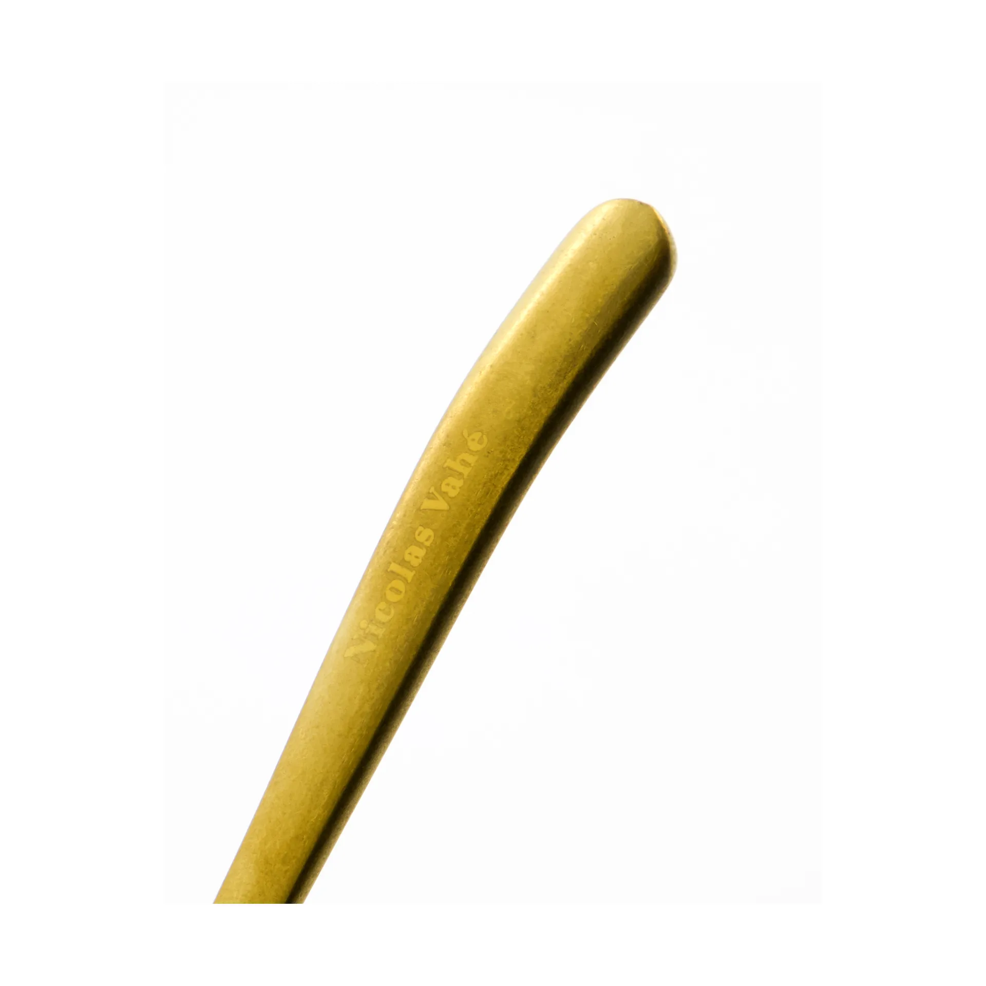 Nicolas Vahé colher de chá 4 unidades, Acabamento em ouro antigo Nicolas Vahé