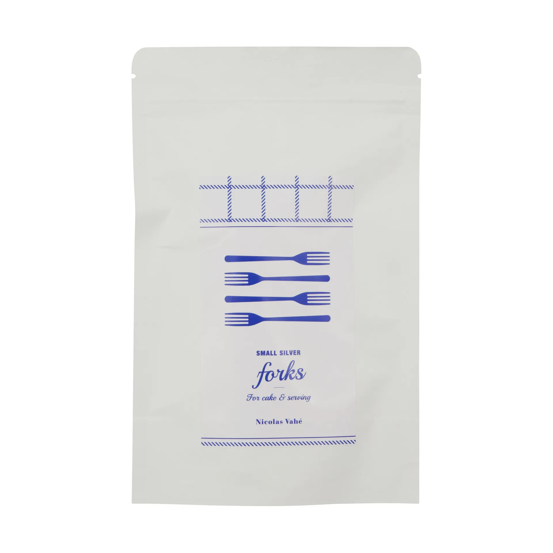 Nicolas Vahé garfo de sobremesa 4 unidades, Acabamento prateado antigo Nicolas Vahé
