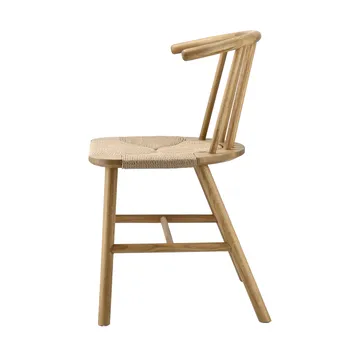 Cadeira de jantar VIOR com assento entrançado, Carvalho envernizado-natural, conjunto de 4 - NJRD