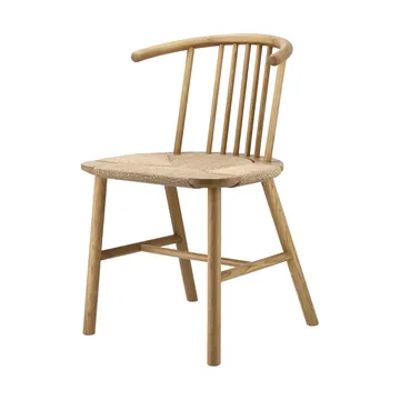 Cadeira de jantar VIOR com assento entrançado, Carvalho envernizado-natural, conjunto de 6 - NJRD