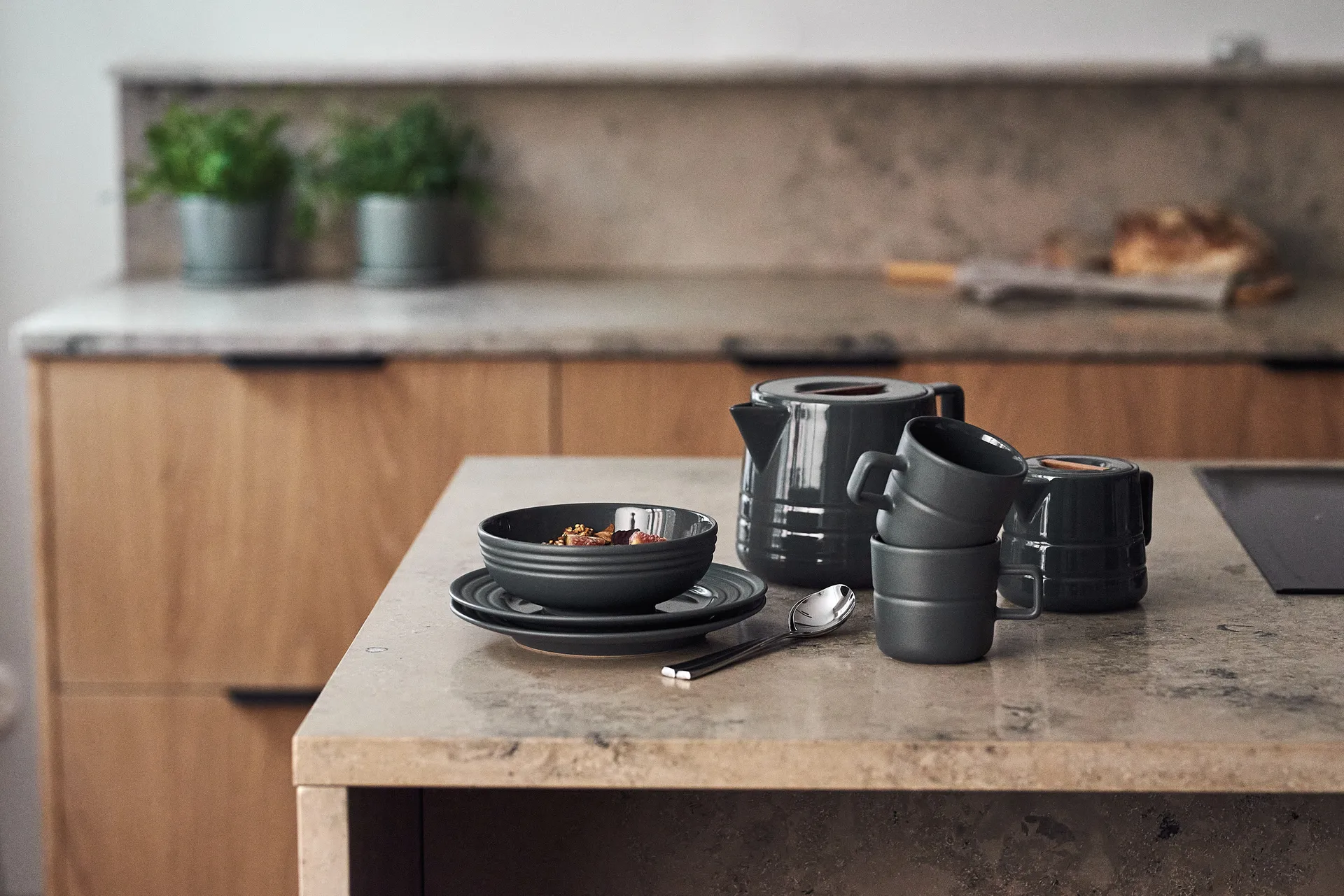 Caneca Lines 30 cl, dark grey NJRD