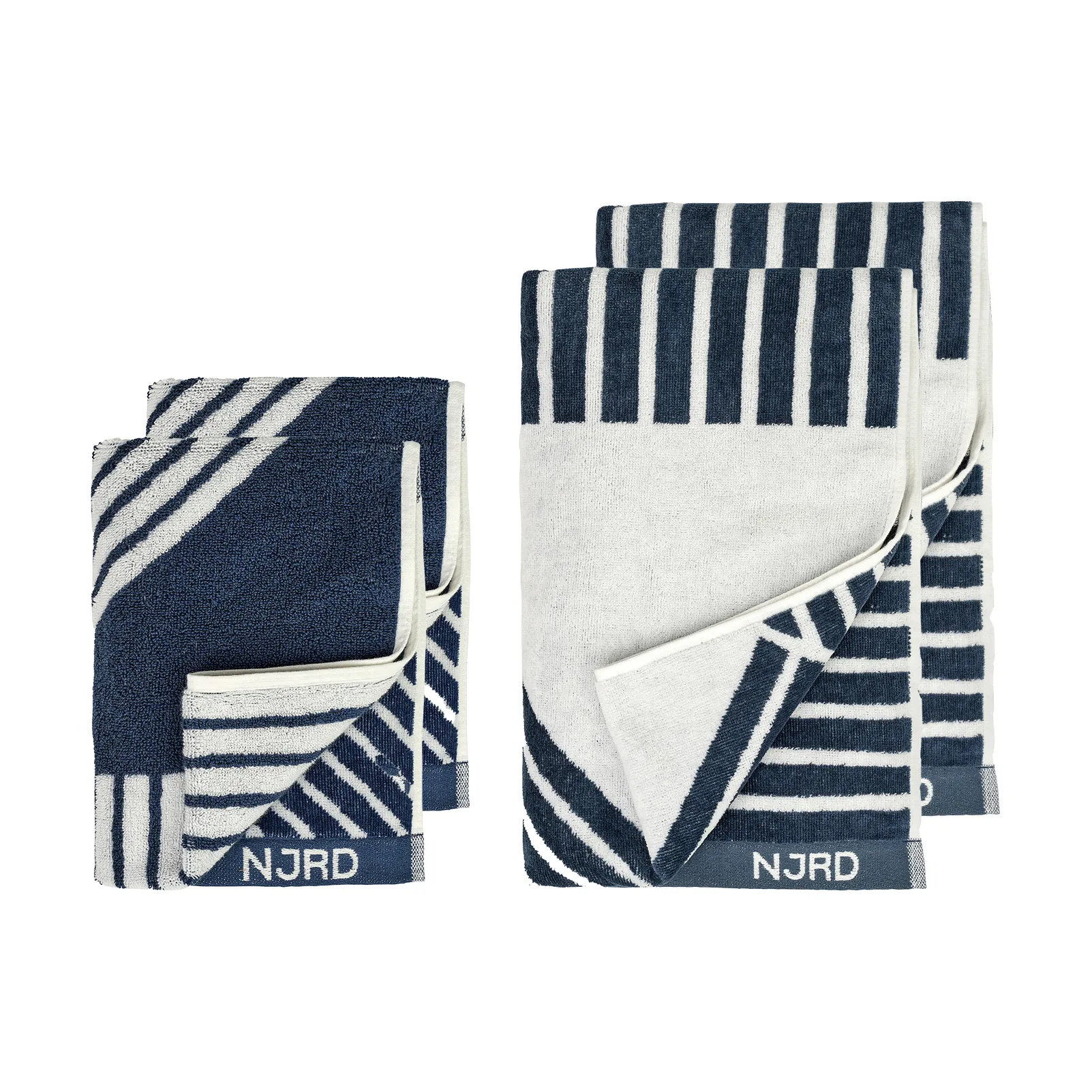 Conjunto de toalhas Stripes 4 peças - Azul NJRD