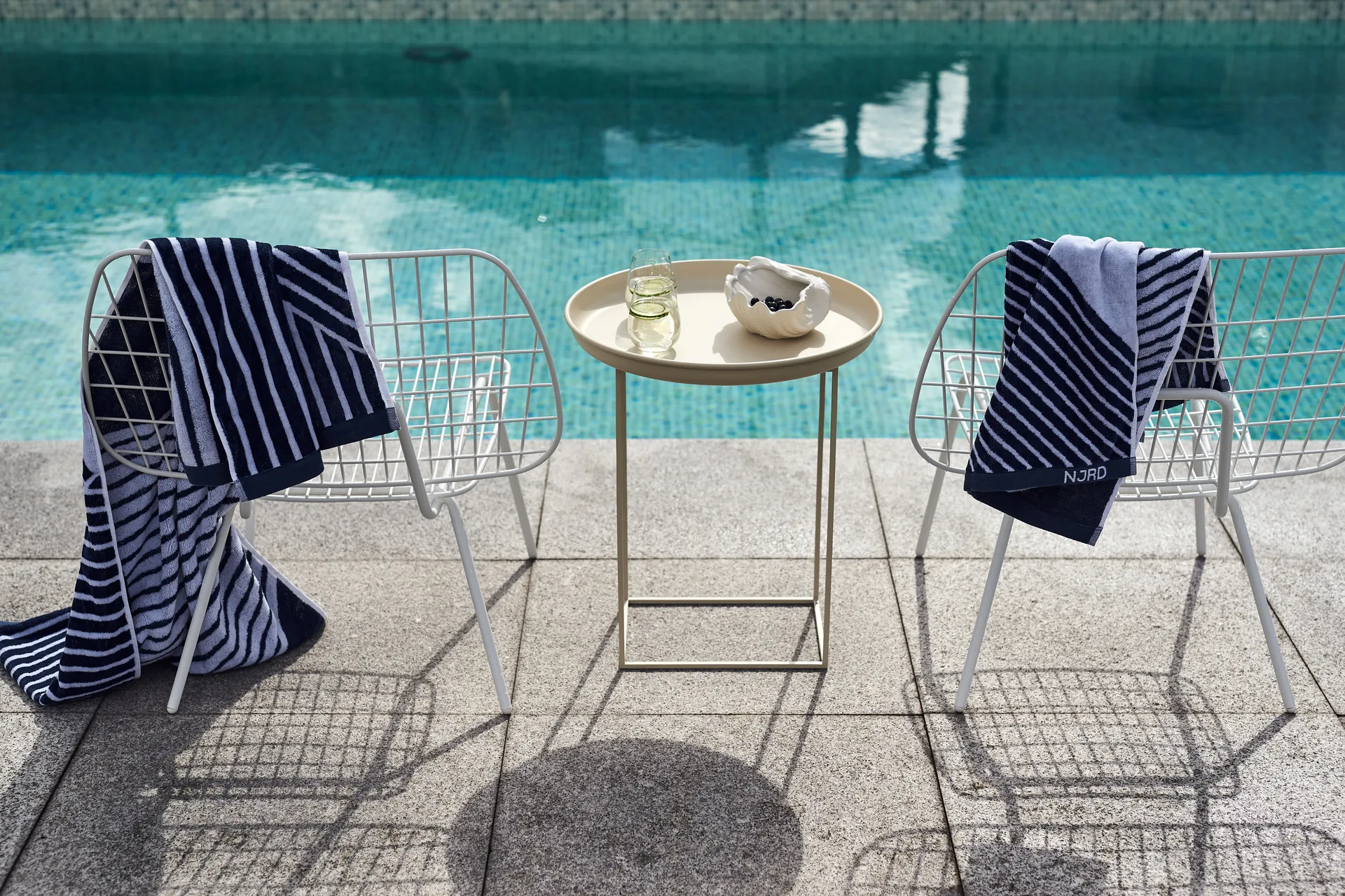 Conjunto de toalhas Stripes 4 peças - Azul NJRD