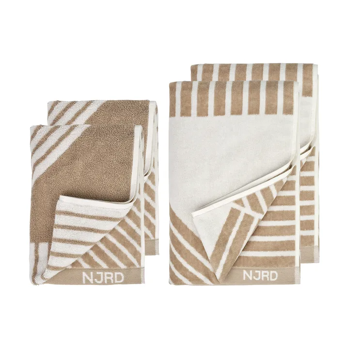 Conjunto de toalhas Stripes 4 peças - Beige - NJRD