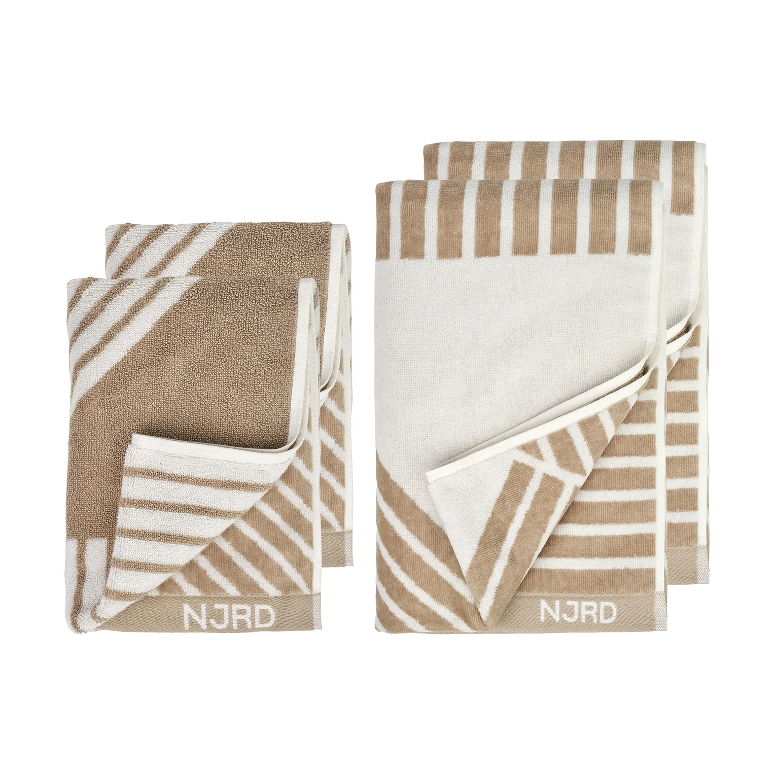 Conjunto de toalhas Stripes 4 peças - Beige NJRD