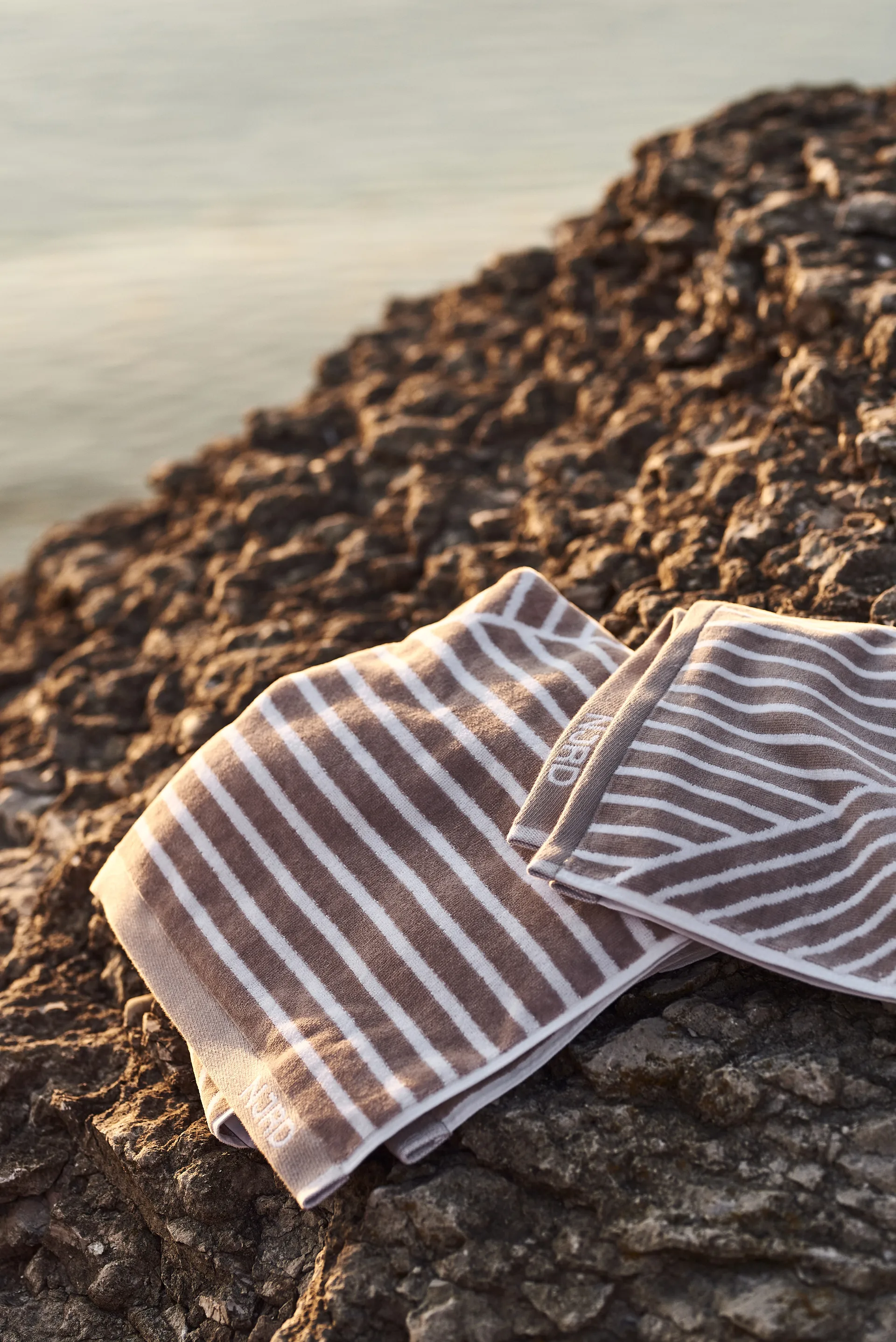 Conjunto de toalhas Stripes 4 peças - Beige NJRD