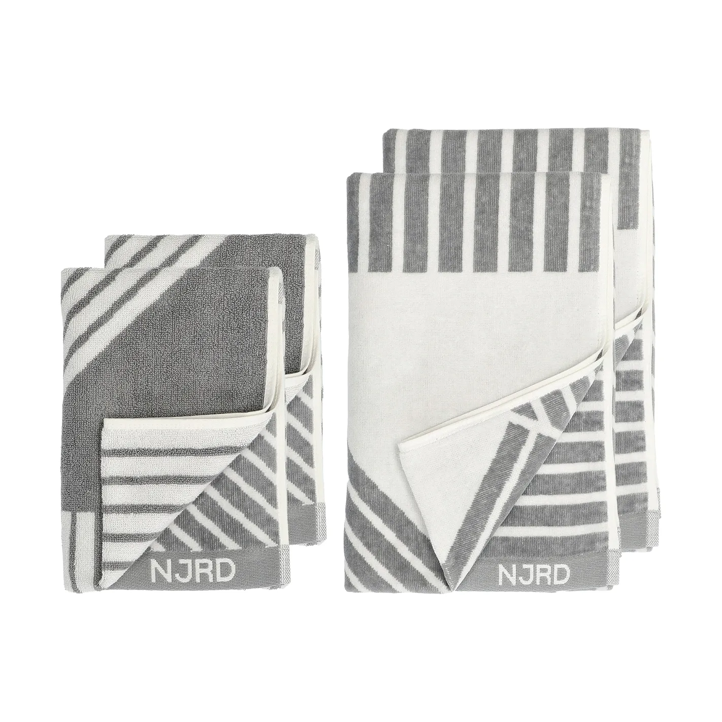 Conjunto de toalhas Stripes 4 peças - Cinza,  NJRD