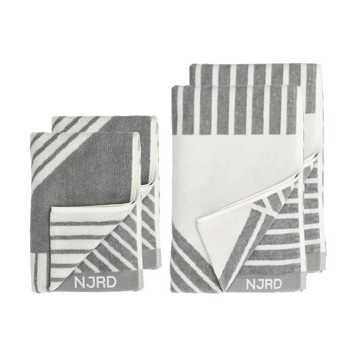 Conjunto de toalhas Stripes 4 peças - Cinza - NJRD