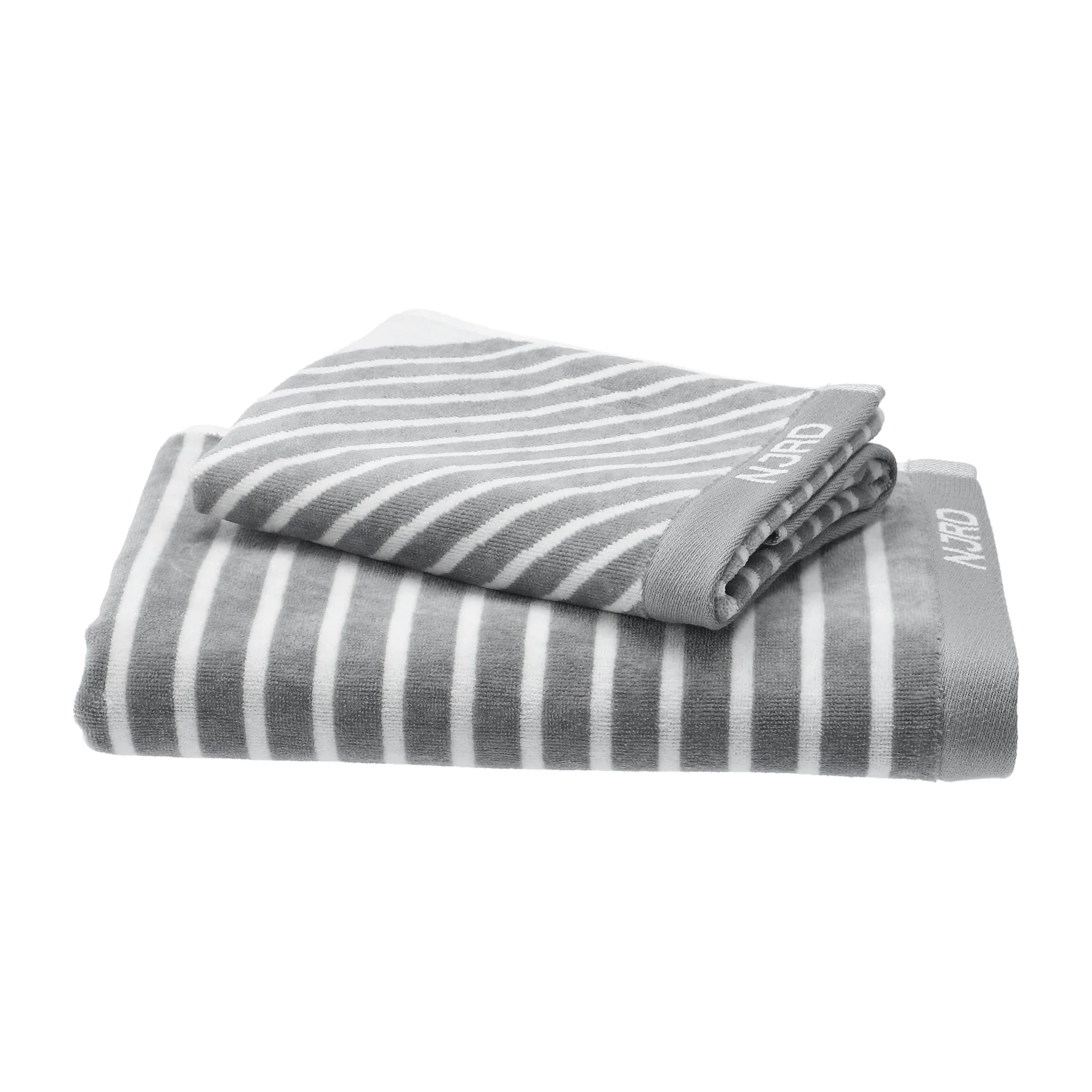 Conjunto de toalhas Stripes 4 peças - Cinza NJRD