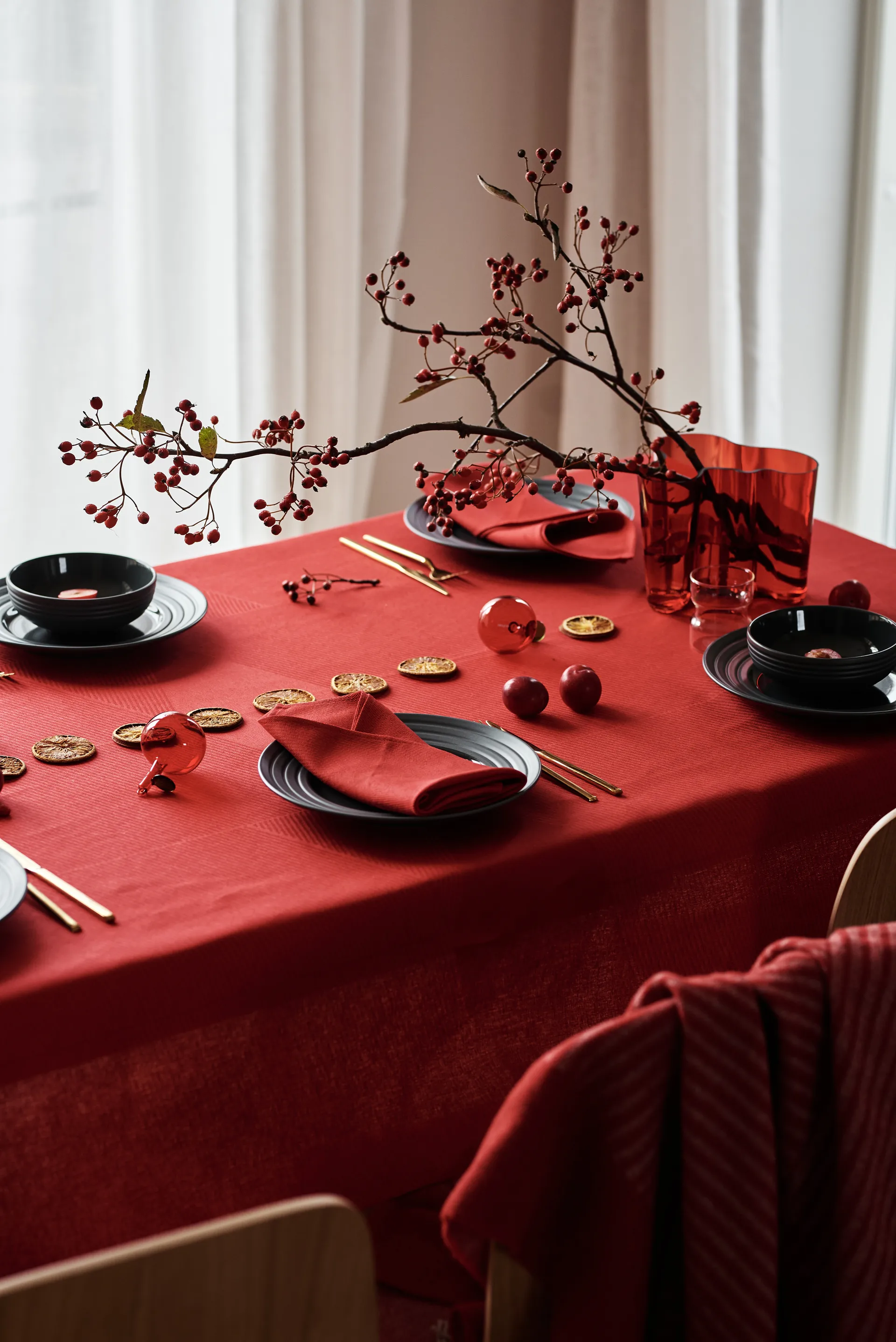 Guardanapo Metric 47x47 cm 4 un., Vermelho NJRD