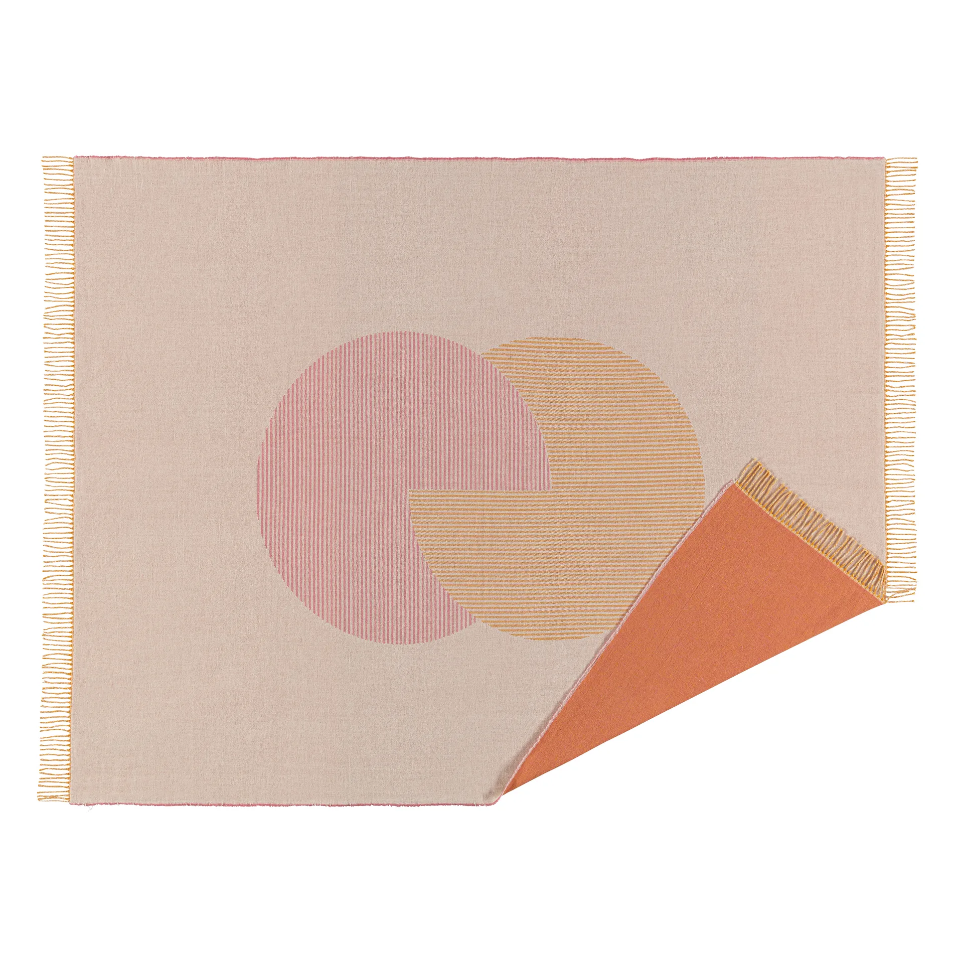 Manta de algodão Circles 130x185 cm, branco natural NJRD