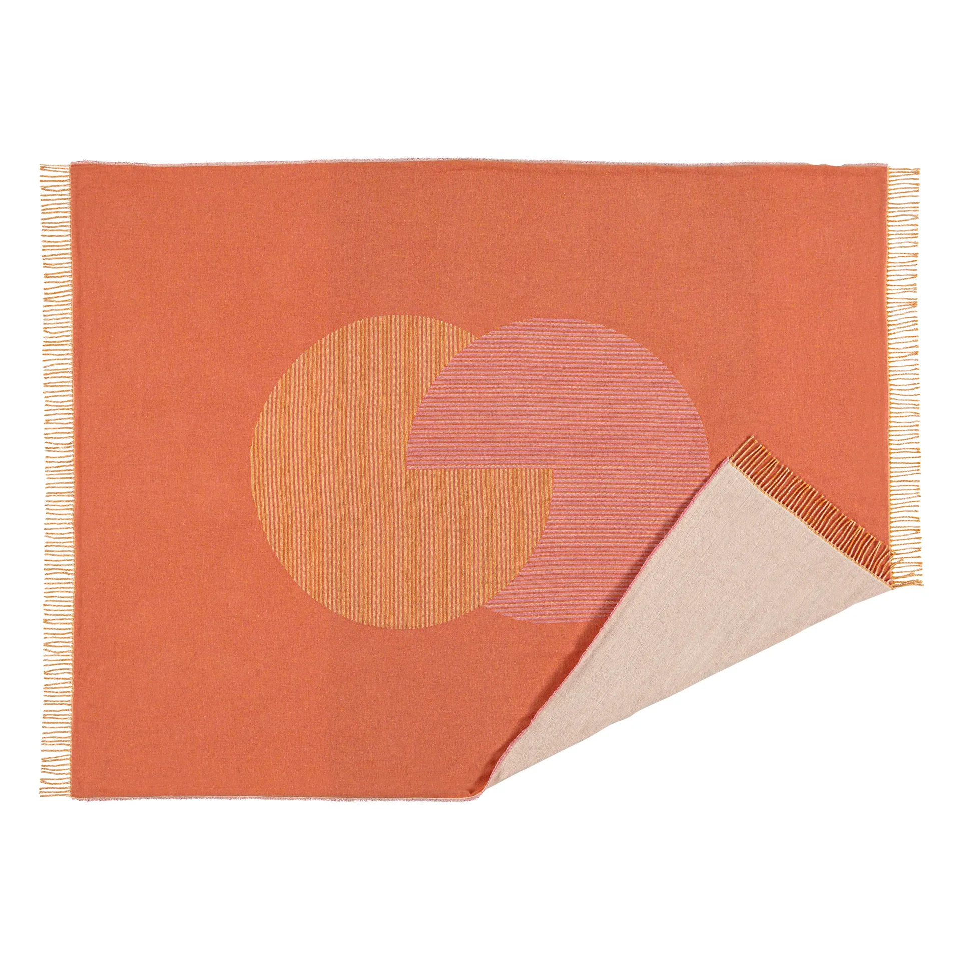 Manta de algodão Circles 130x185 cm, branco natural NJRD