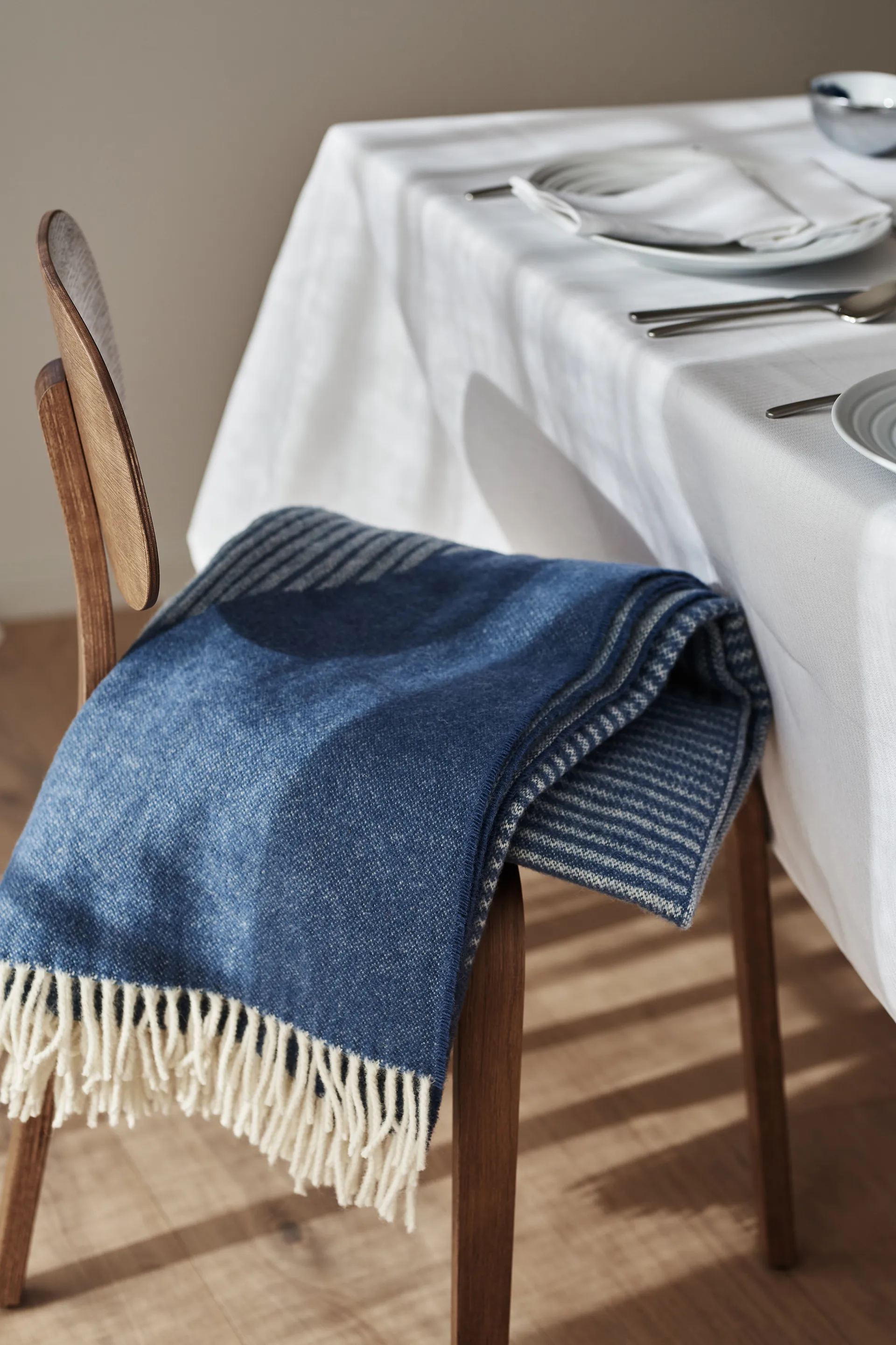 Manta de lã Circles 130x185 cm, Azul NJRD