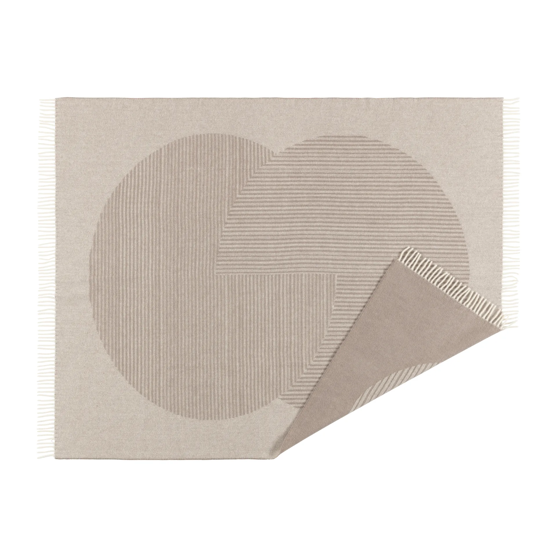 Manta de lã Circles 130x185 cm, Bege NJRD