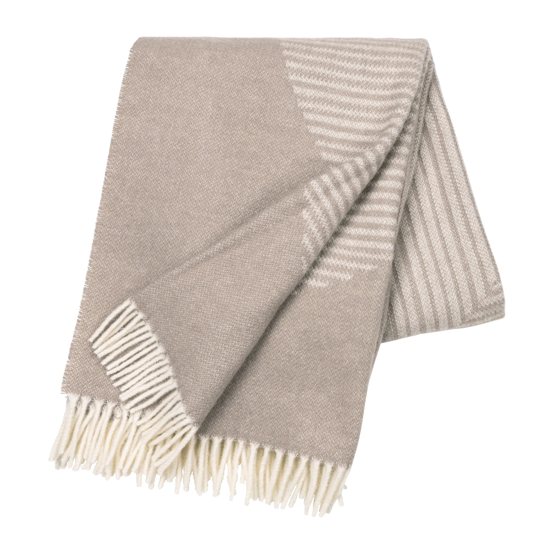 Manta de lã Circles 130x185 cm, Bege NJRD